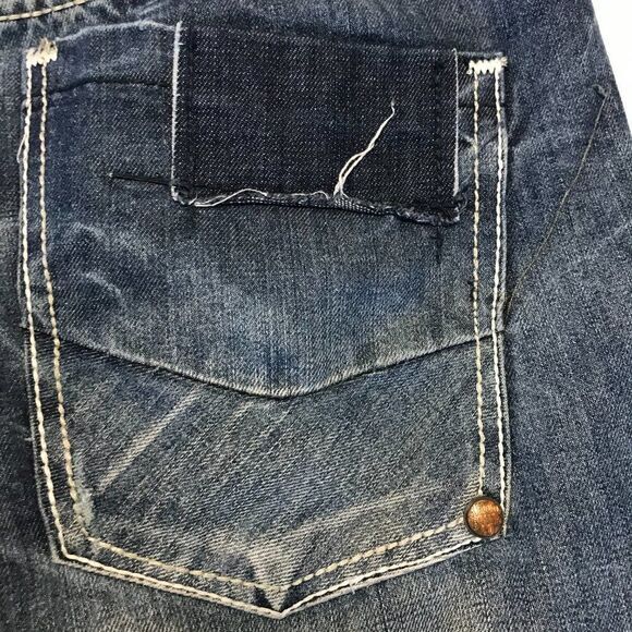 Akoo Brand distressed wide‎ leg blue jeans 42X33 - Picture 10 of 11